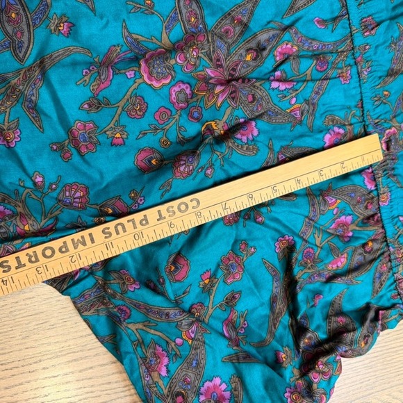 Diane Von Furstenberg Teal Paisley Floral Rayon Jumpsuit Playsuit 80s Size S - Picture 11 of 11